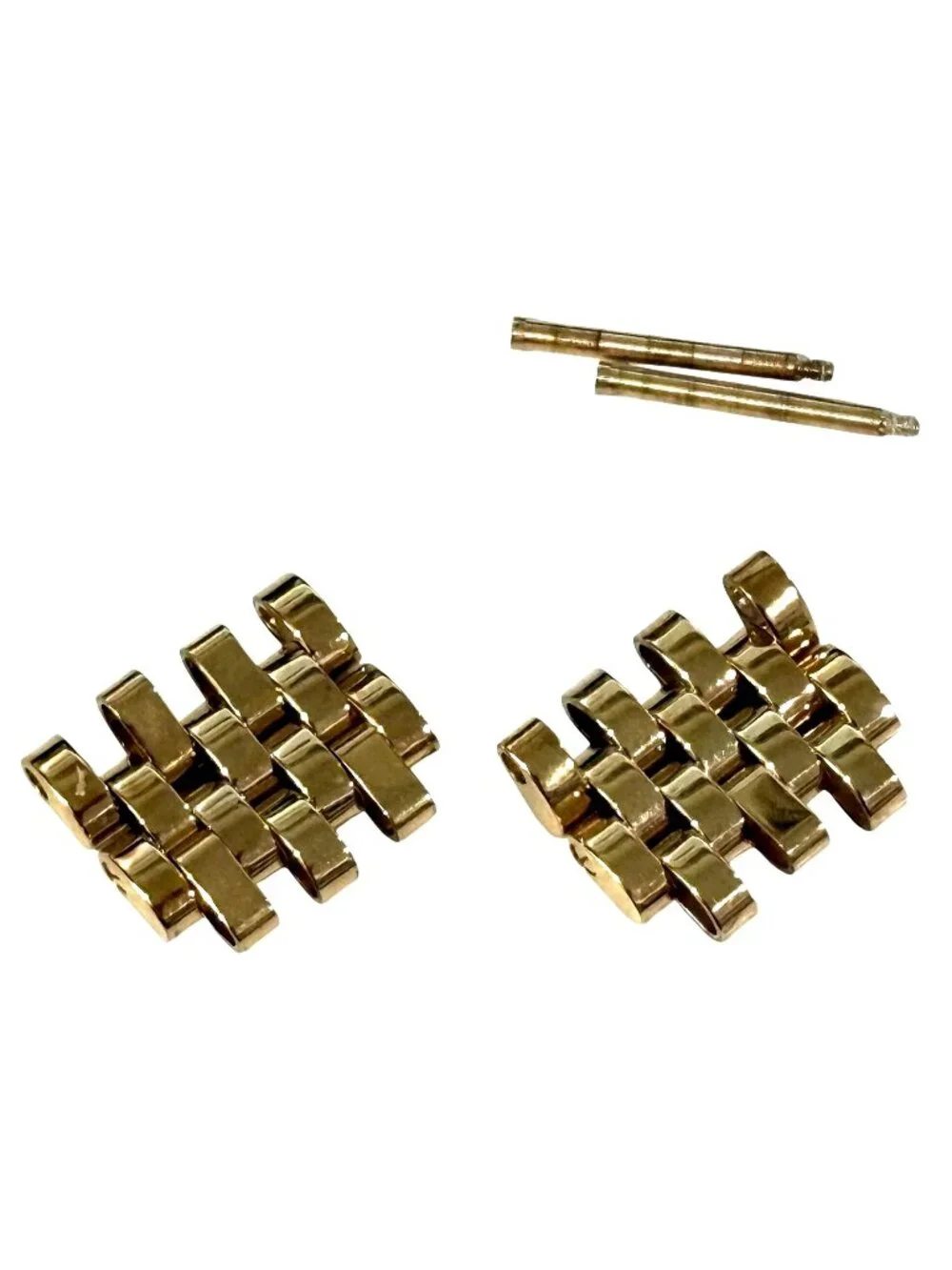 Authentic Cartier Santos De Moiselle 18K Yellow Gold Bracelet Links Set of 2